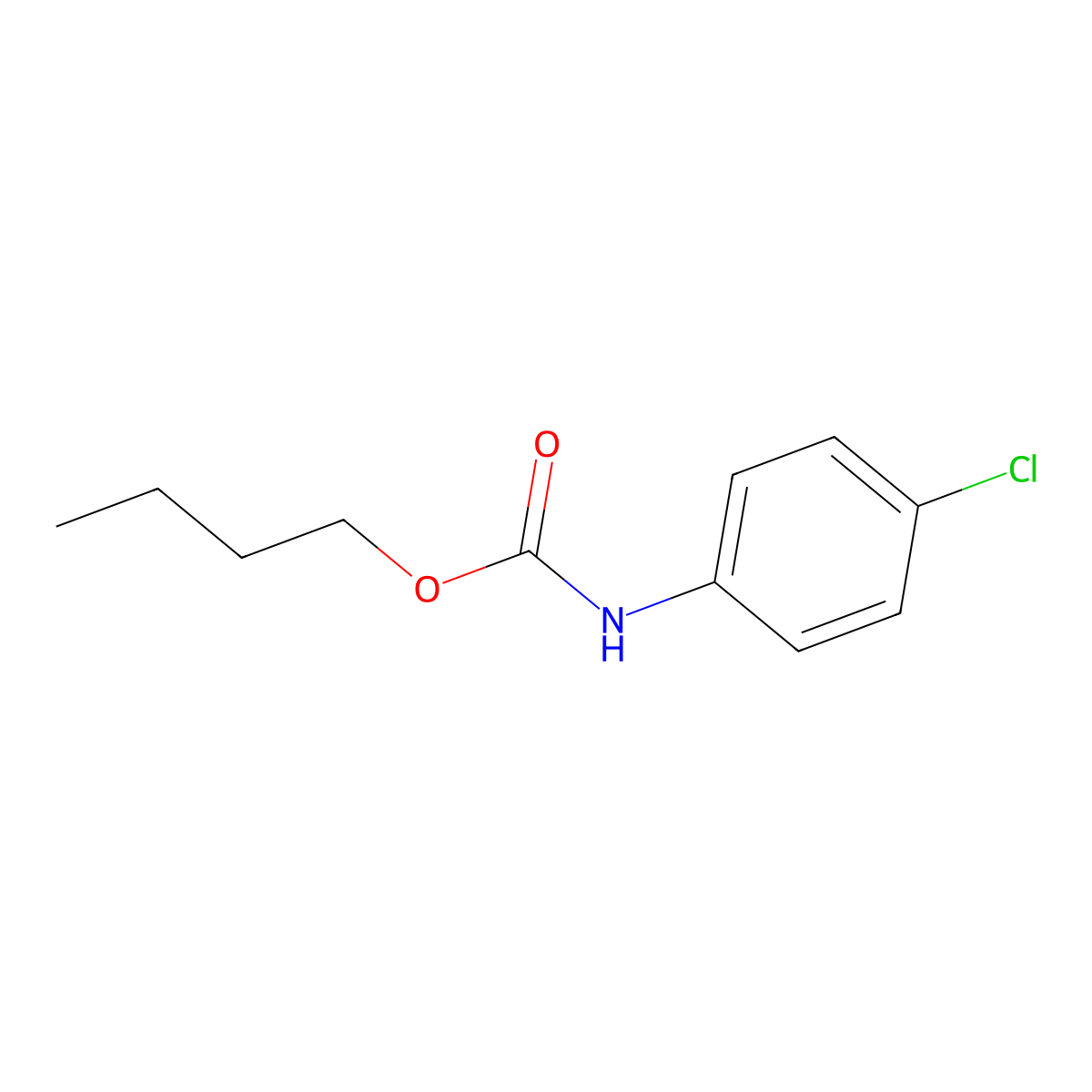 Butyl N-(4-chlorophenyl)carbamate molecular structure, CAS 5816-35-3