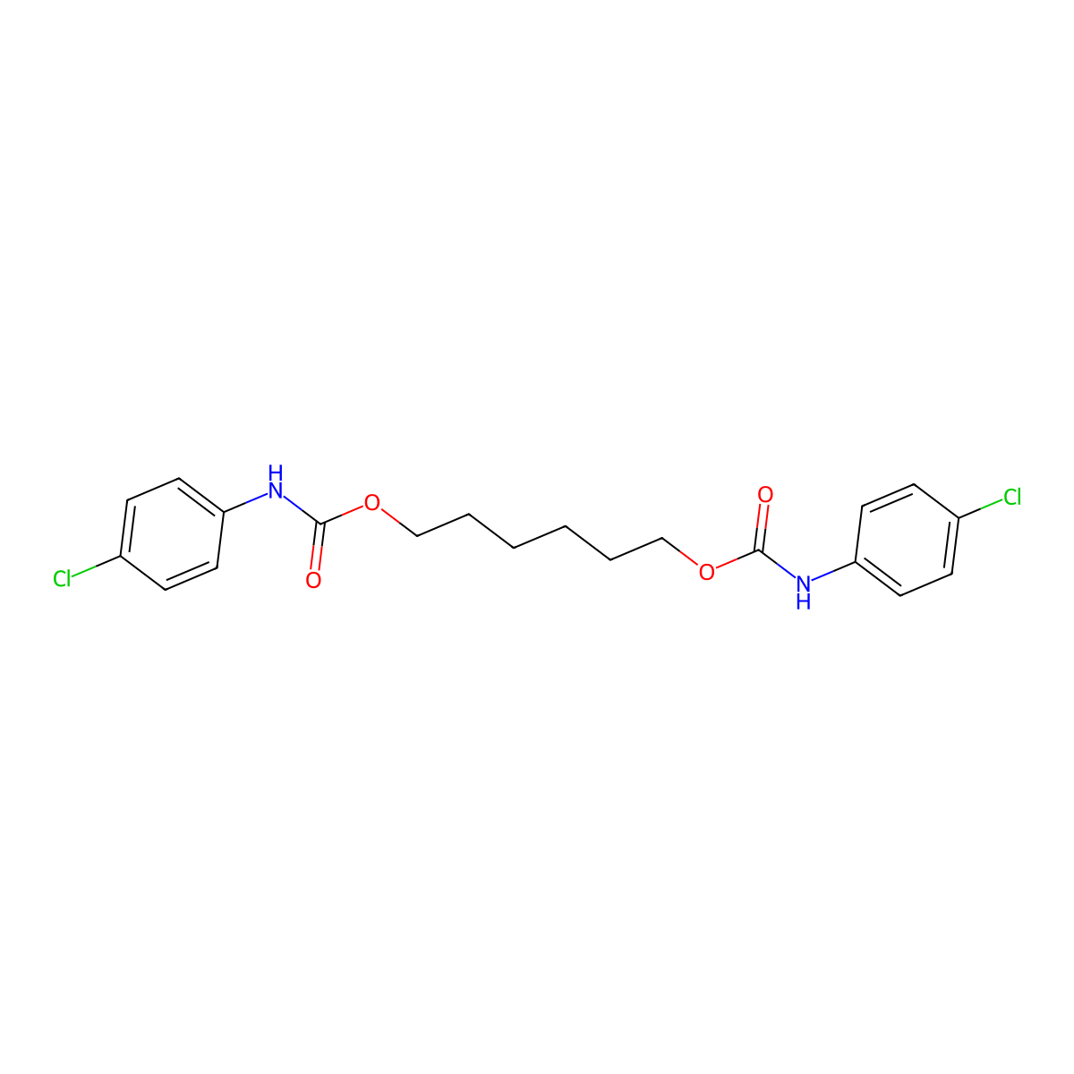 Hexane-1,6-diyl bis[(4-chlorophenyl)carbamate] molecular structure, CAS 5816-37-5
