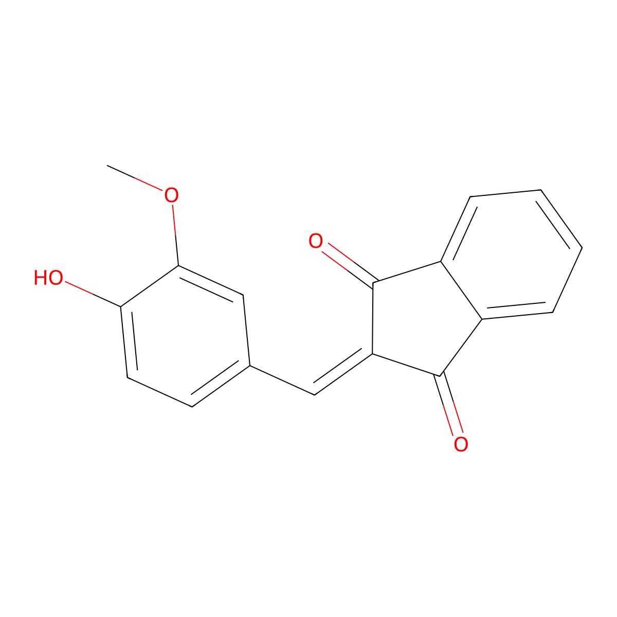 2-(4-hydroxy-3-methoxybenzylidene)-1H-indene-1,3(2H)-dione molecular structure, CAS 58161-73-2