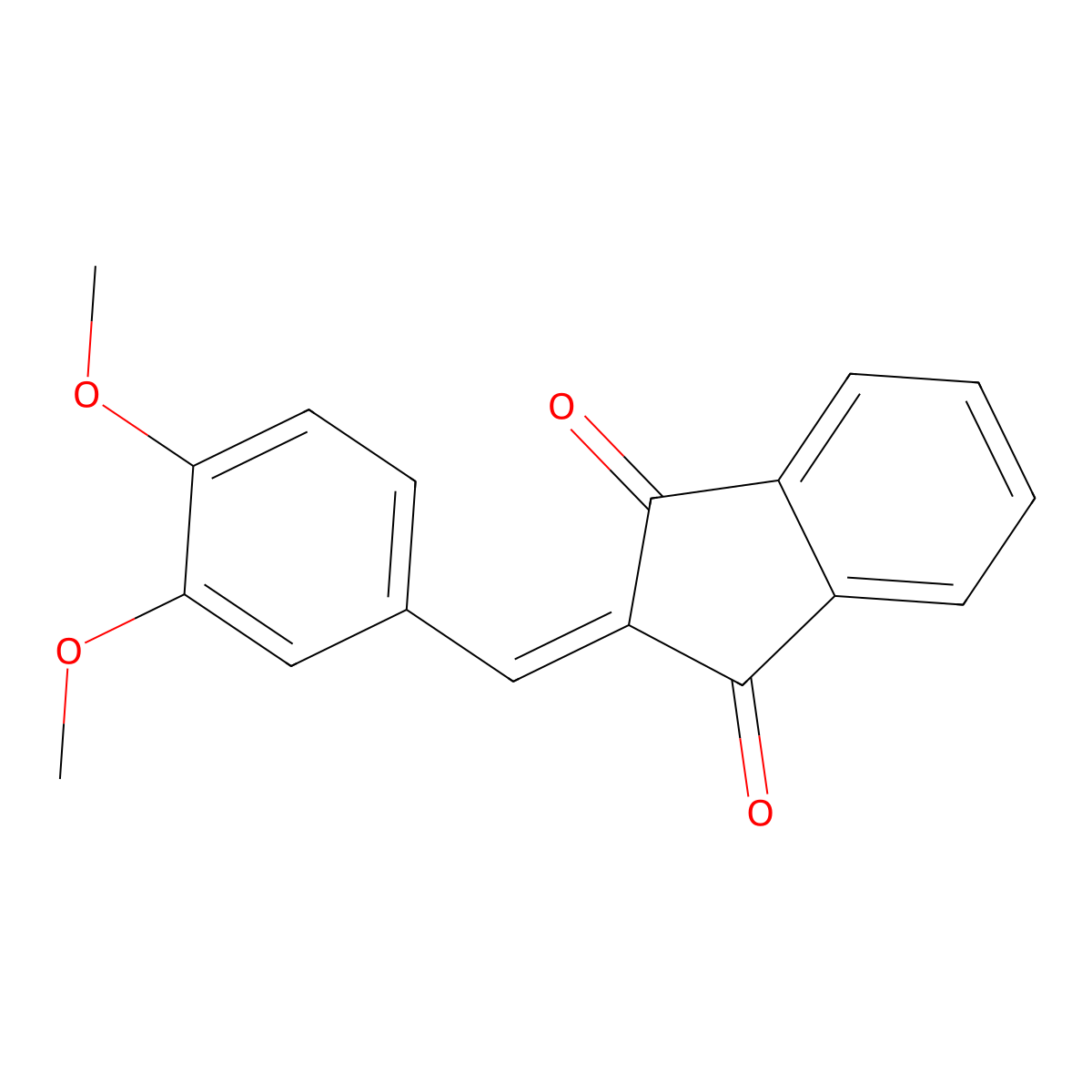 2-((3,4-Dimethoxyphenyl)methylidene)-1H-indene-1,3(2H)-dione molecular structure, CAS 58161-74-3