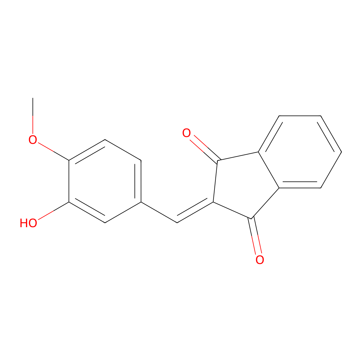 2-(3-hydroxy-4-methoxybenzylidene)-1H-indene-1,3(2H)-dione molecular structure, CAS 58161-75-4