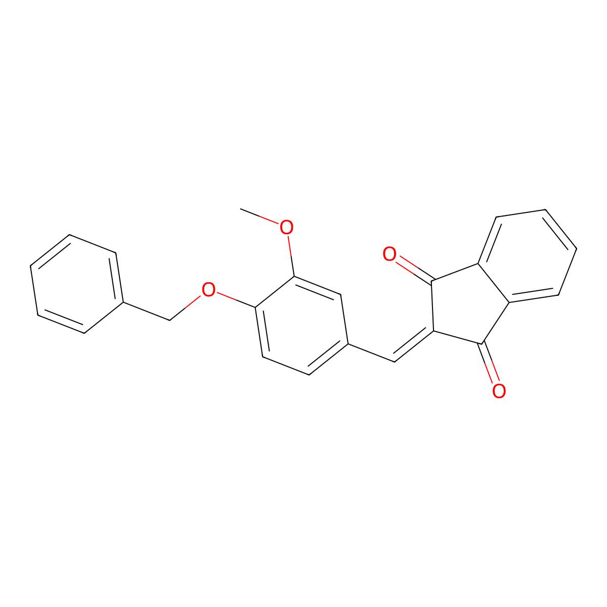 2-(4-(benzyloxy)-3-methoxybenzylidene)-1H-indene-1,3(2H)-dione molecular structure, CAS 58161-76-5
