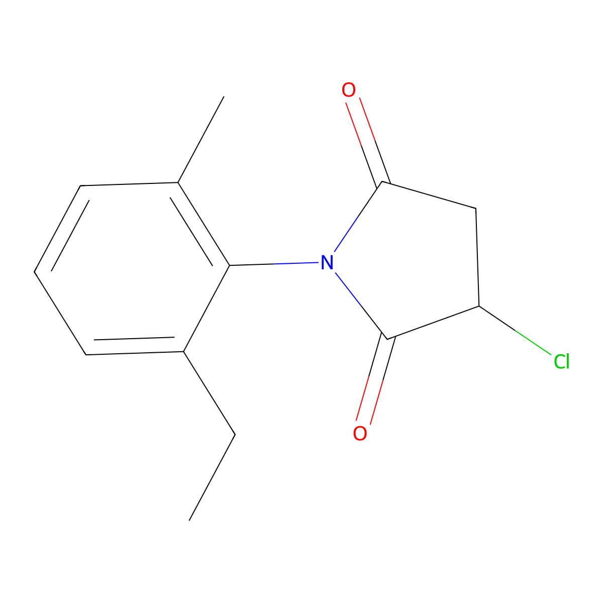3-Chloro-1-(2-ethyl-6-methylphenyl)-2,5-pyrrolidinedione molecular structure, CAS 58162-46-2