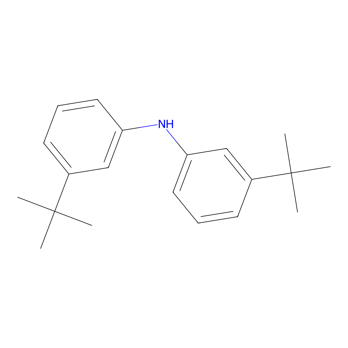 Bis(3-tert-butylphenyl)amine molecular structure, CAS 58164-04-8
