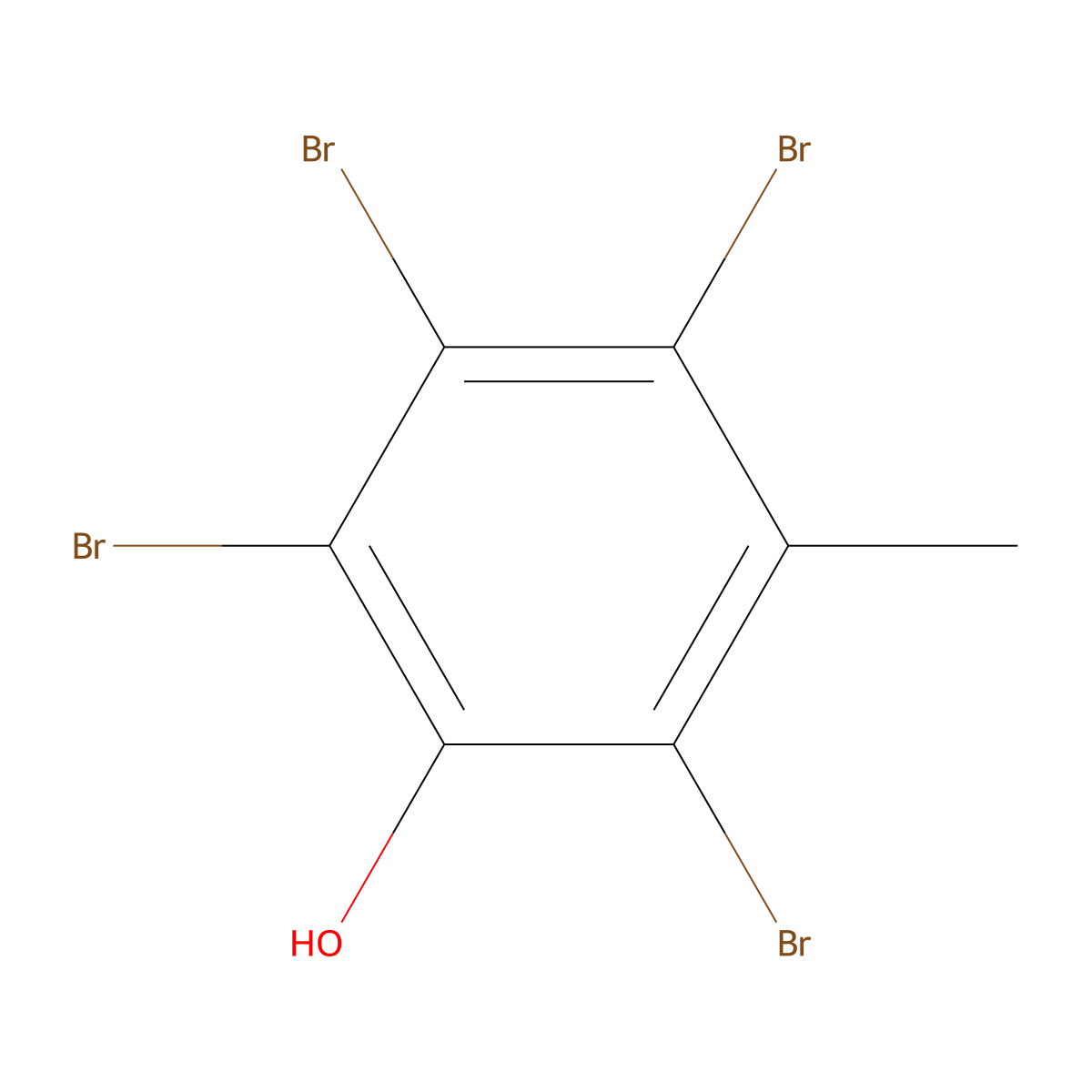 Phenol, 2,3,4,6-tetrabromo-5-methyl- molecular structure, CAS 58169-99-6