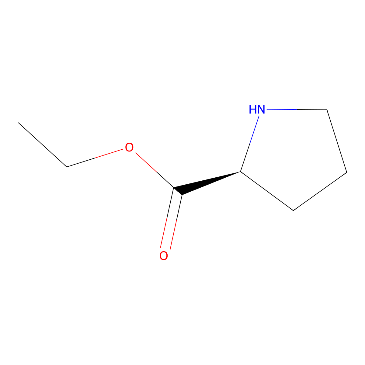L-Proline, ethyl ester molecular structure, CAS 5817-26-5