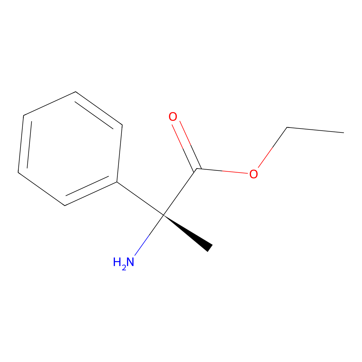 ethyl (2R)-2-amino-2-phenylpropanoate molecular structure, CAS 5817-27-6