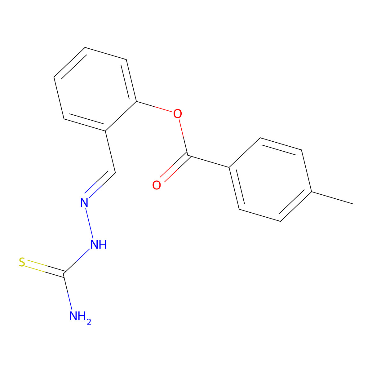 [2-[(Carbamothioylhydrazinylidene)methyl]phenyl] 4-methylbenzoate molecular structure, CAS 5817-75-4