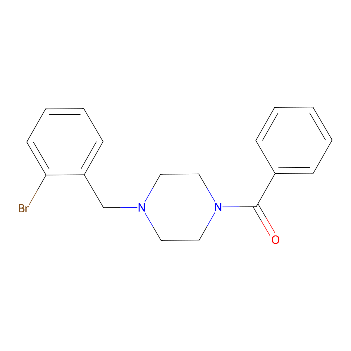 1-Benzoyl-4-(2-bromobenzyl)piperazine molecular structure, CAS 5817-80-1