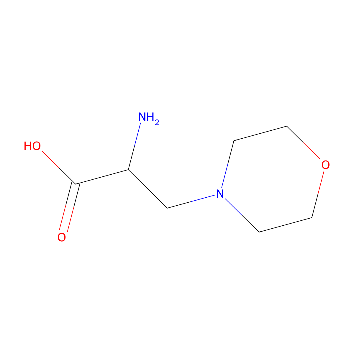 2-Amino-3-morpholinopropanoic acid molecular structure, CAS 5817-83-4