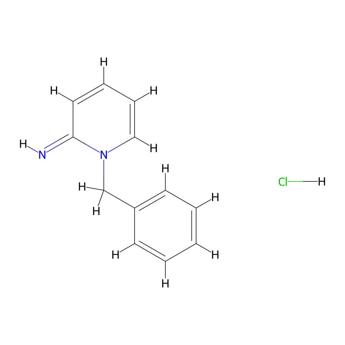 1-Benzylpyridin-2(1H)-imine--hydrogen chloride (1/1) molecular structure, CAS 58171-11-2