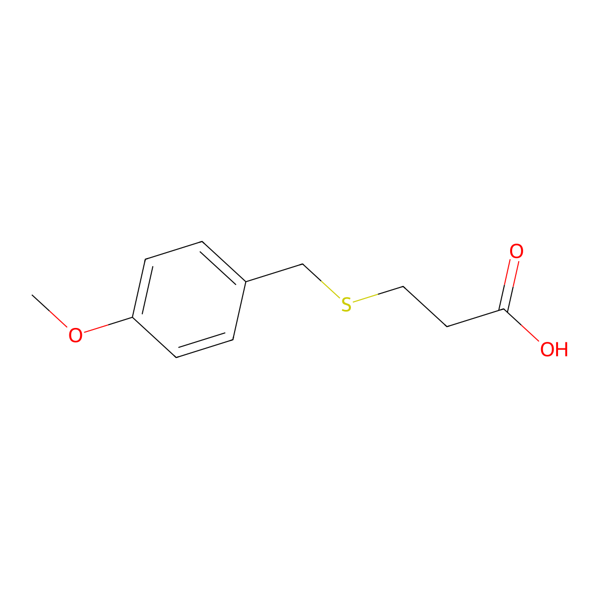 3-[(4-methoxyphenyl)methylsulfanyl]propanoic Acid molecular structure, CAS 58172-05-7
