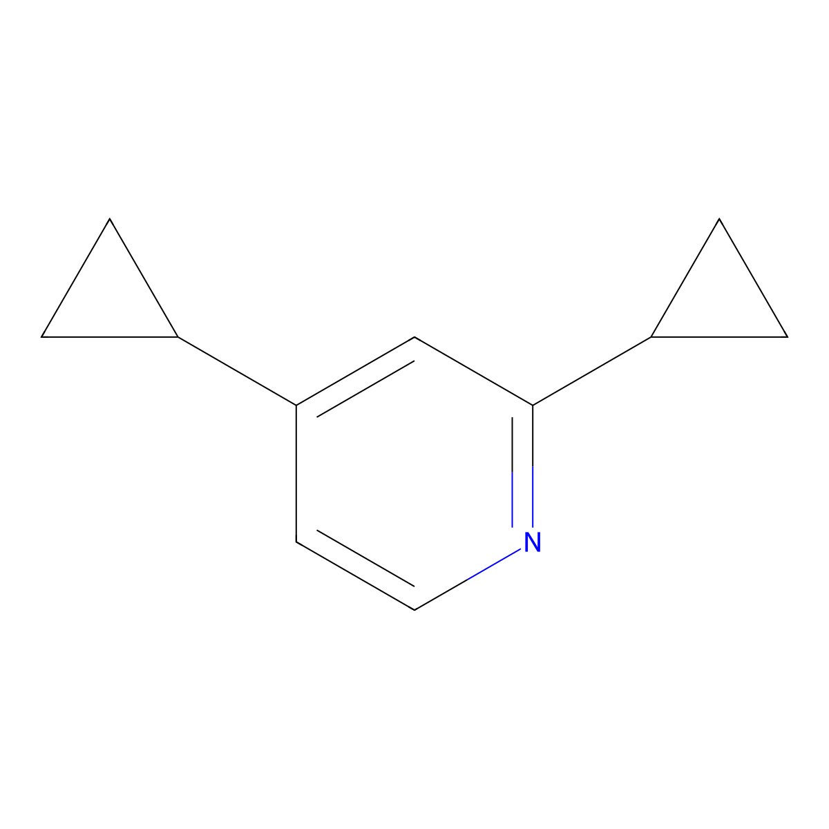 2,4-Dicyclopropylpyridine molecular structure, CAS 58173-55-0