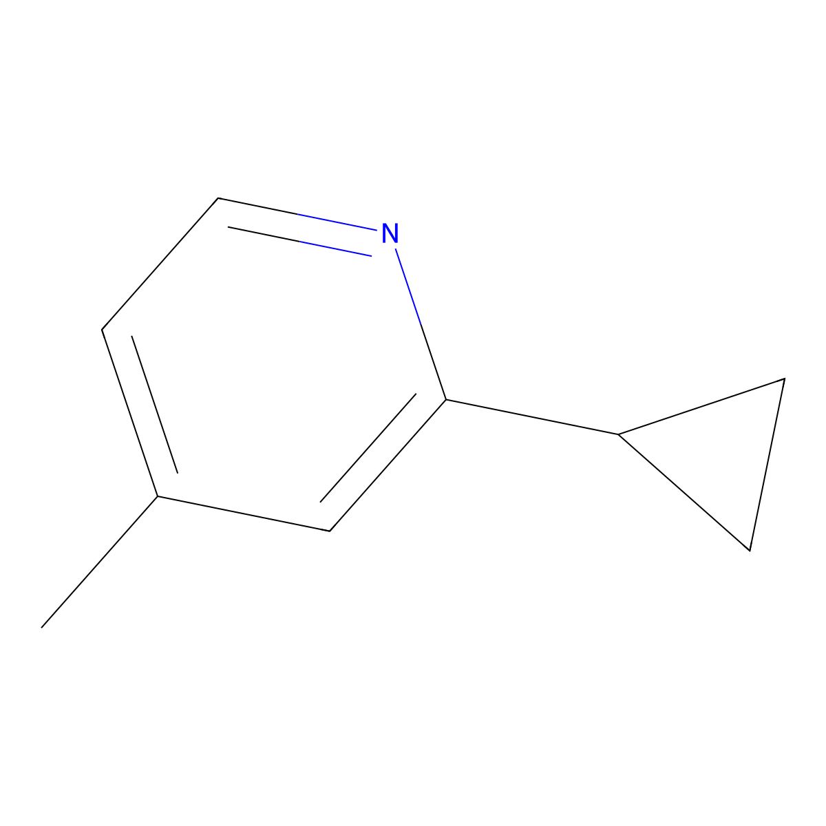 2-Cyclopropyl-4-methyl-pyridine molecular structure, CAS 58173-56-1