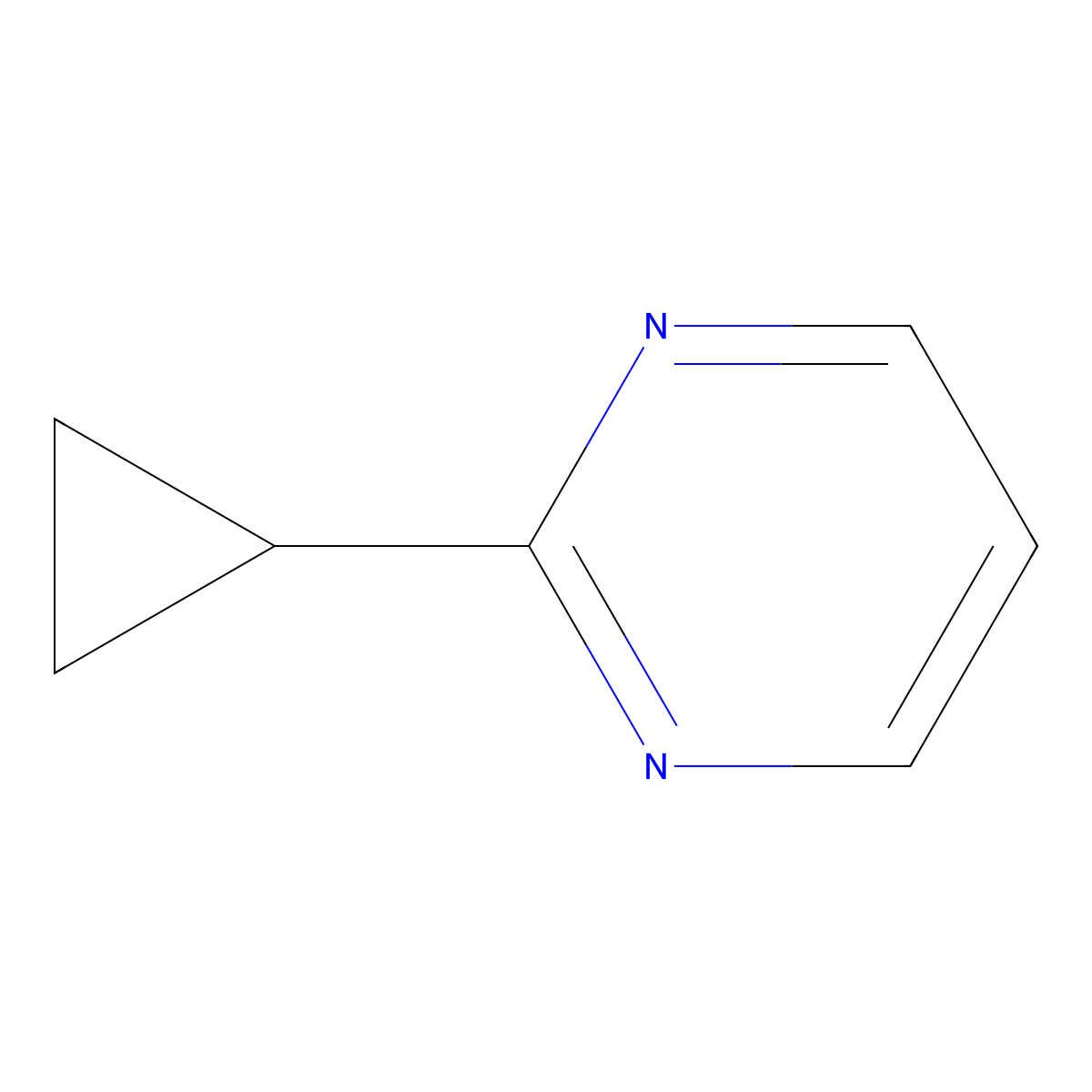 2-Cyclopropylpyrimidine molecular structure, CAS 58173-74-3