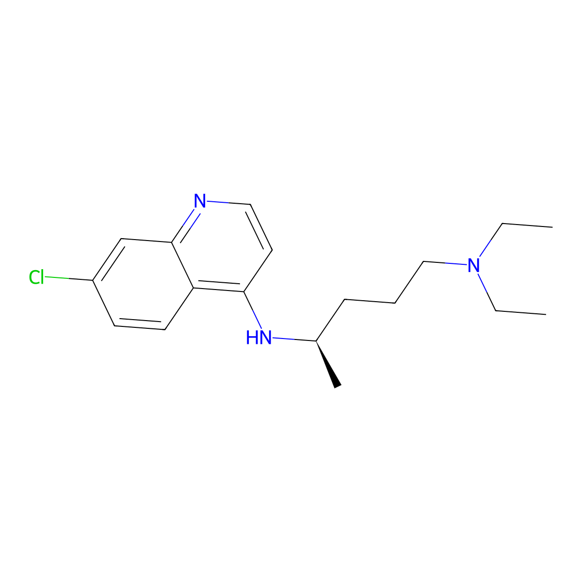 (-)-Chloroquine molecular structure, CAS 58175-87-4