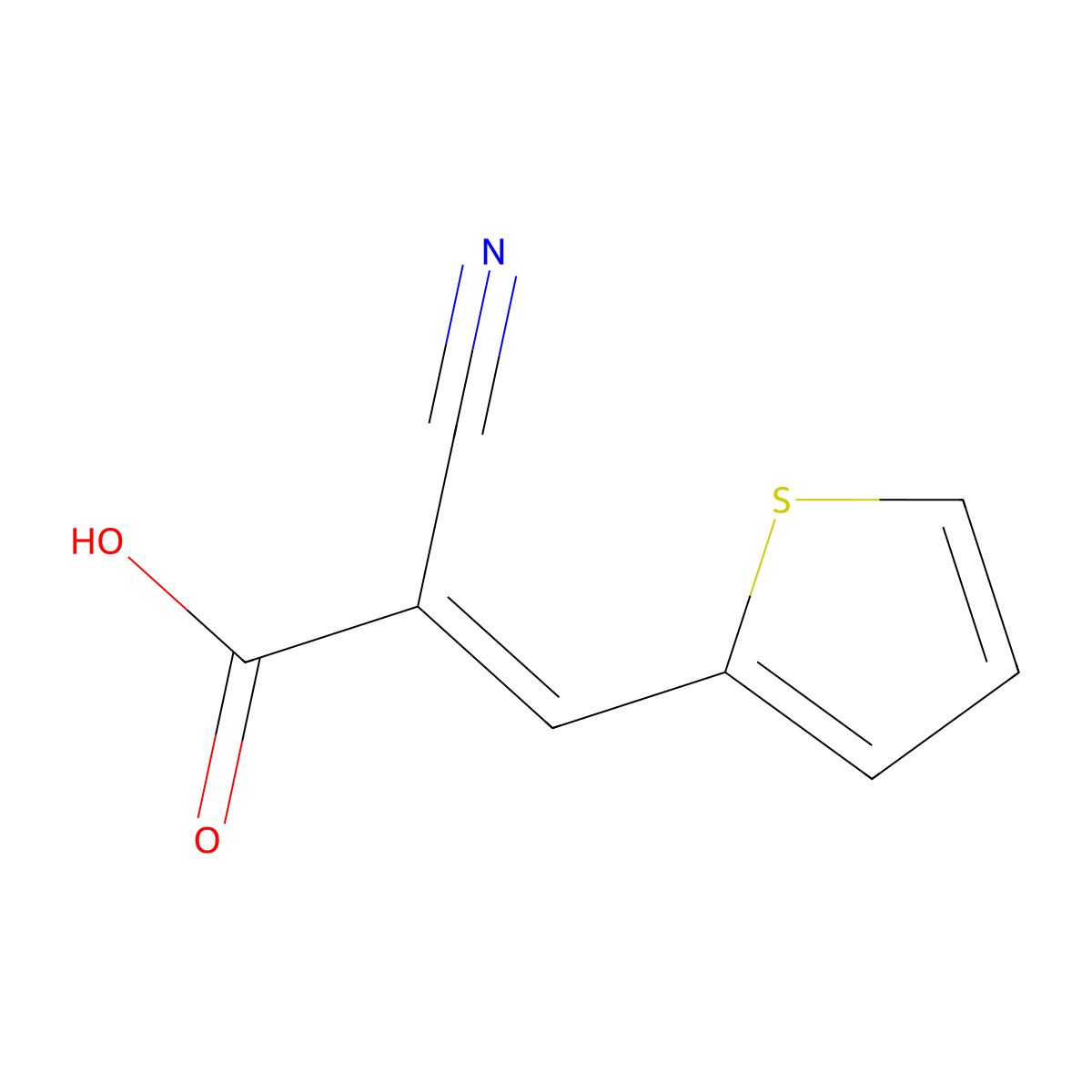 2-Cyano-3-(2-thienyl)acrylic acid molecular structure, CAS 58177-53-0