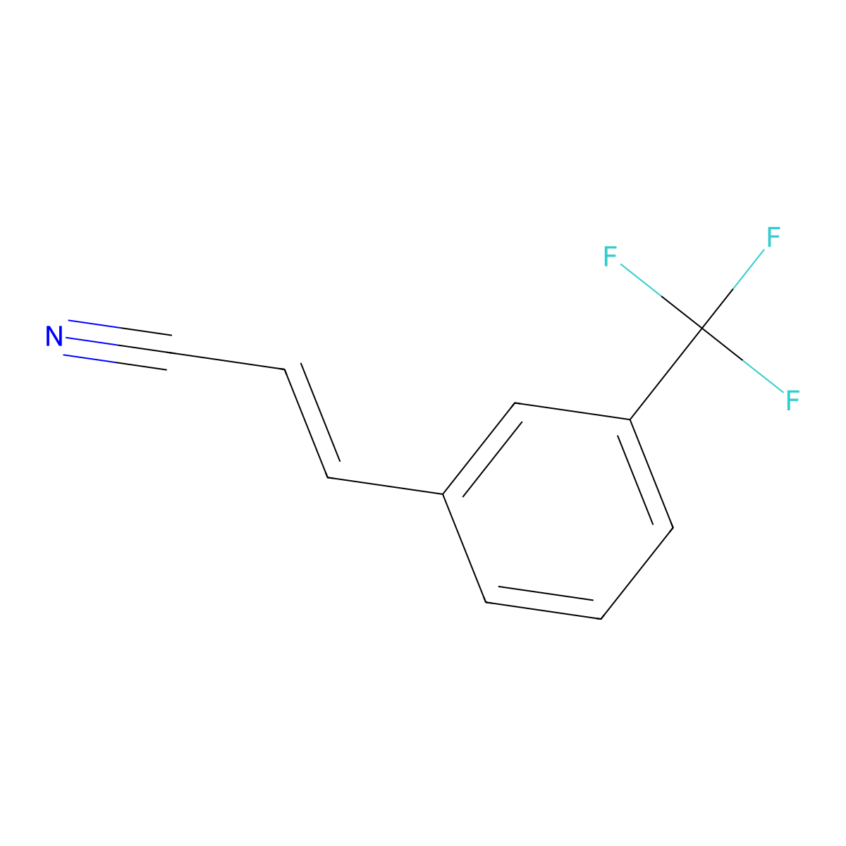 (E)-3-(3-(Trifluoromethyl)phenyl)acrylonitrile molecular structure, CAS 58177-64-3