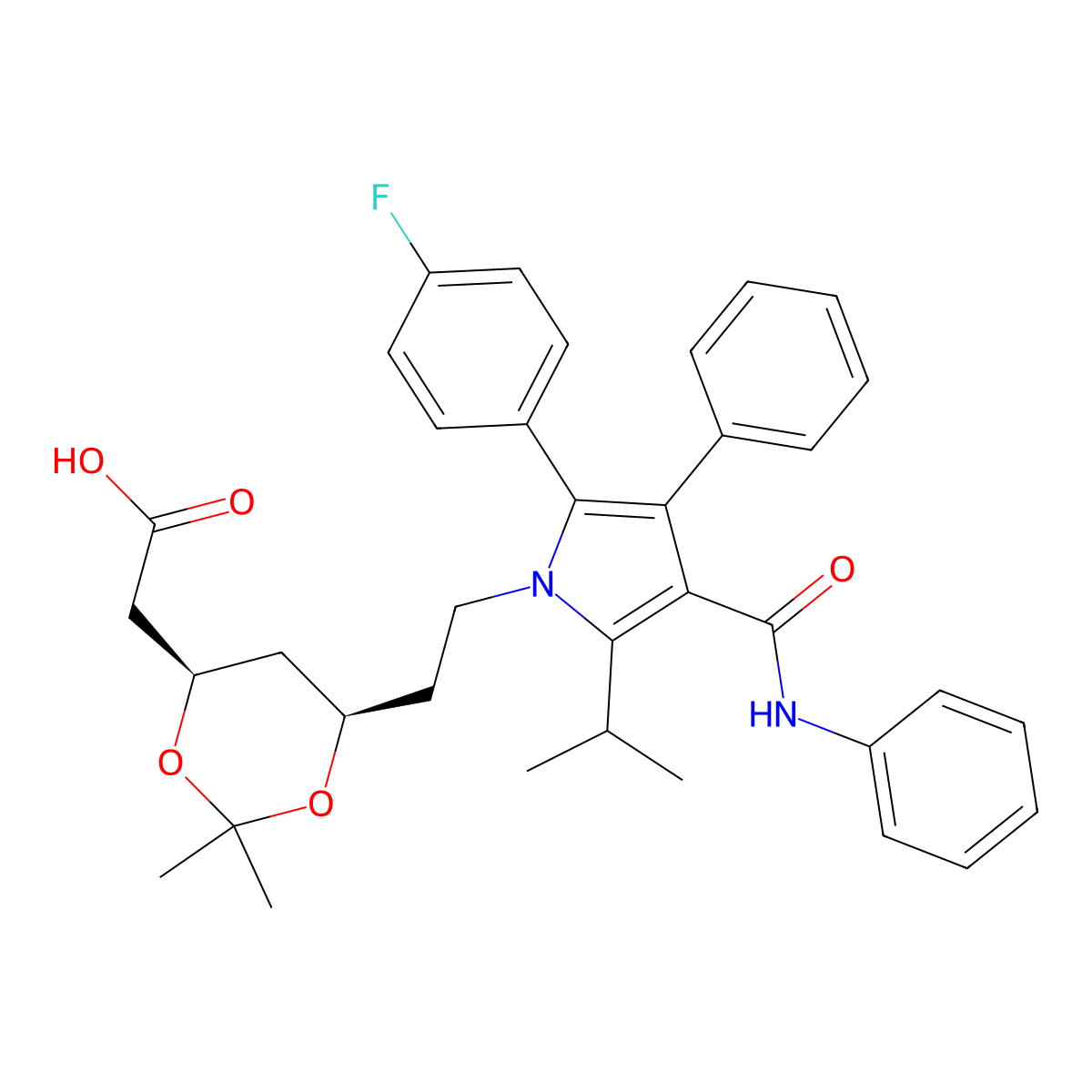 Atorvastatin Acetonide molecular structure, CAS 581772-29-4