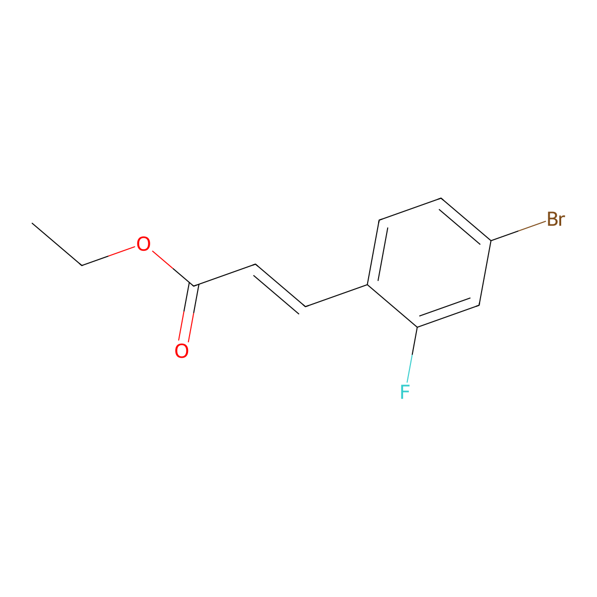 Ethyl (2E)-3-(4-bromo-2-fluorophenyl)prop-2-enoate molecular structure, CAS 581778-88-3