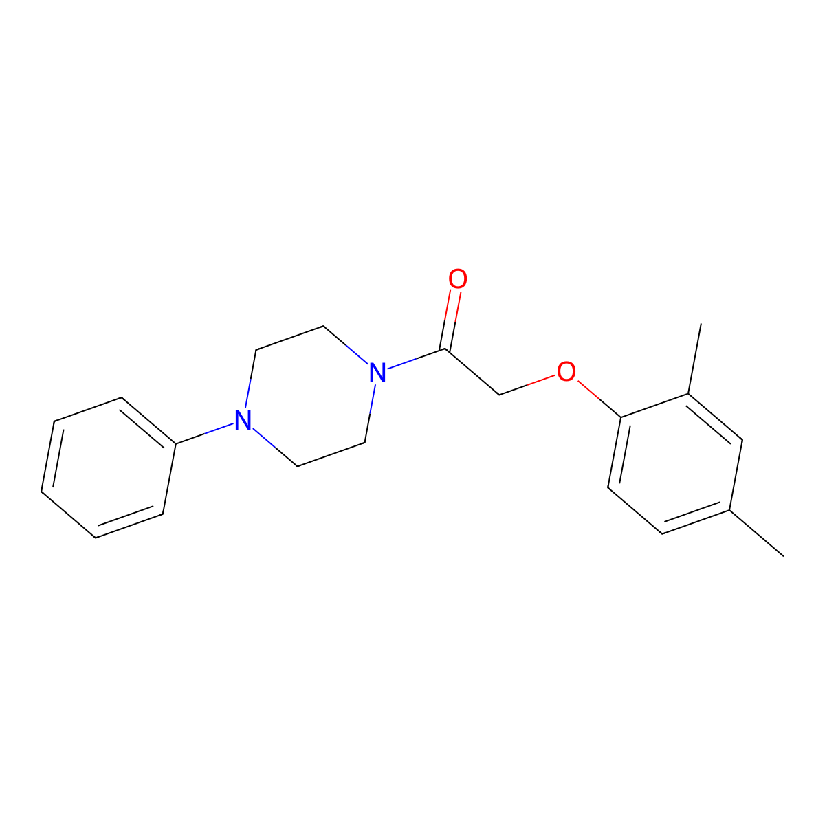 2-(2,4-Dimethylphenoxy)-1-(4-phenylpiperazin-1-yl)ethanone molecular structure, CAS 581779-94-4