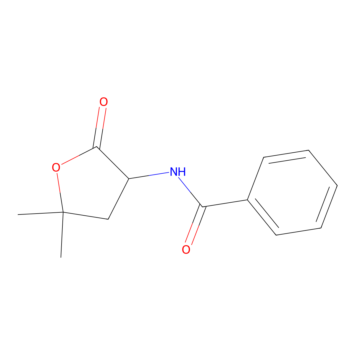Benzamide, N-(5,5-dimethyl-2-oxotetrahydro-3-furyl)- molecular structure, CAS 58178-41-9