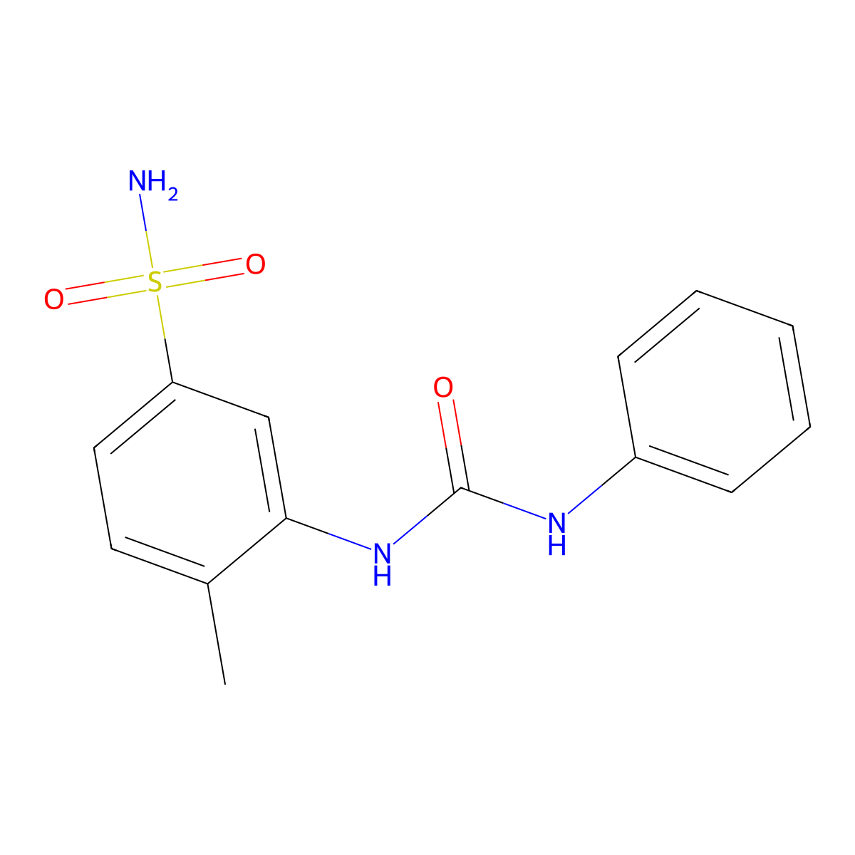 1-(2-Methyl-5-sulfamoylphenyl)-3-phenylurea molecular structure, CAS 581780-62-3