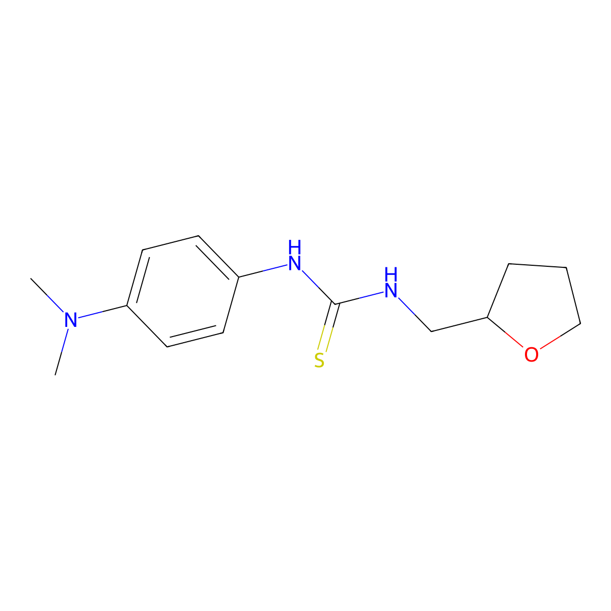 N-[4-(dimethylamino)phenyl]-N'-(tetrahydro-2-furanylmethyl)thiourea molecular structure, CAS 581781-23-9