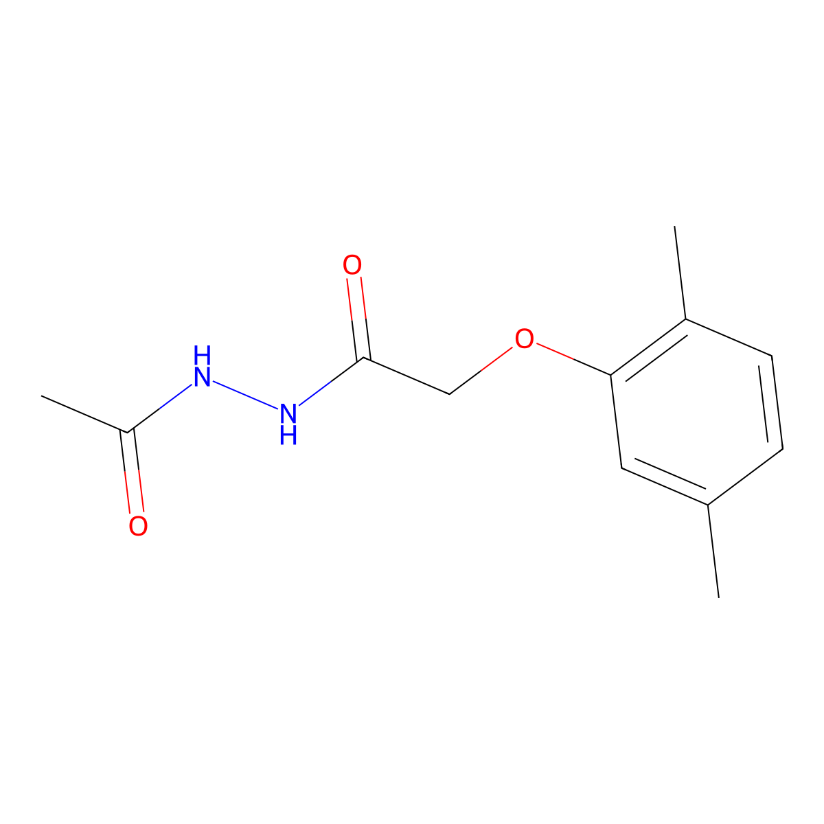 N'-acetyl-2-(2,5-dimethylphenoxy)acetohydrazide molecular structure, CAS 581781-53-5