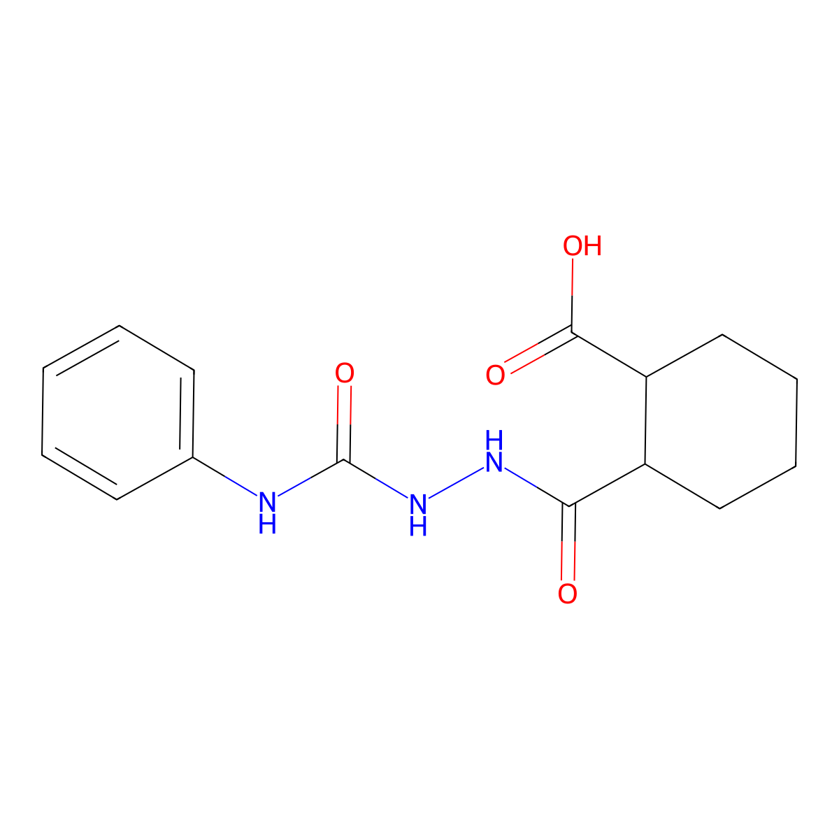 2-(2-(Phenylcarbamoyl)hydrazinecarbonyl)cyclohexanecarboxylic acid molecular structure, CAS 581781-84-2