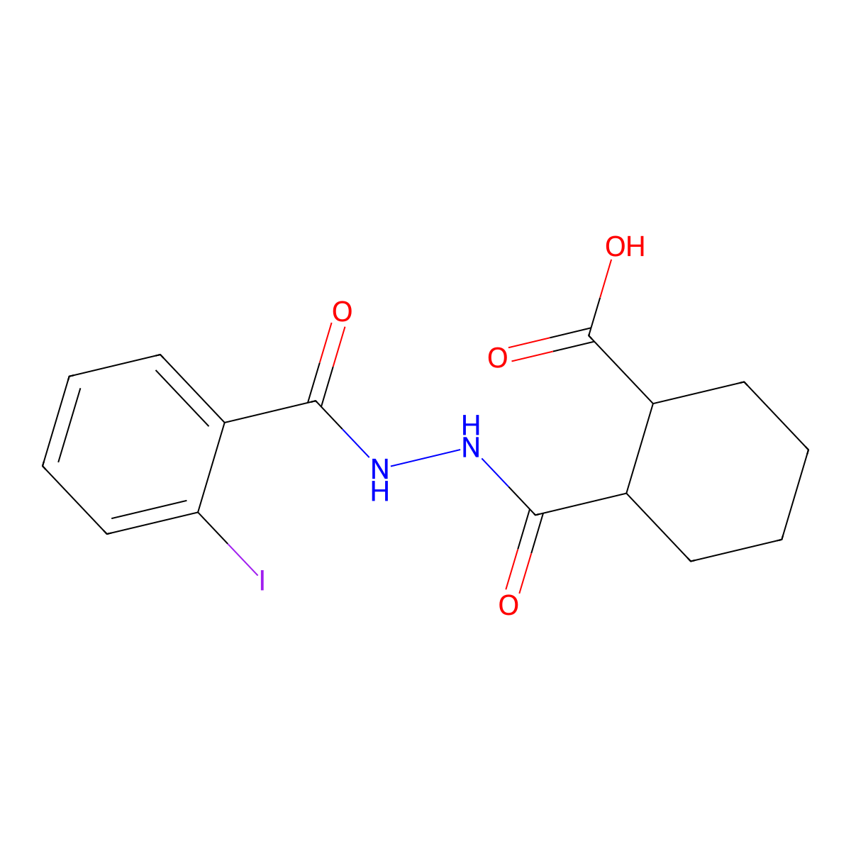 2-{[2-(2-Iodobenzoyl)hydrazino]carbonyl}cyclohexanecarboxylic acid molecular structure, CAS 581781-86-4