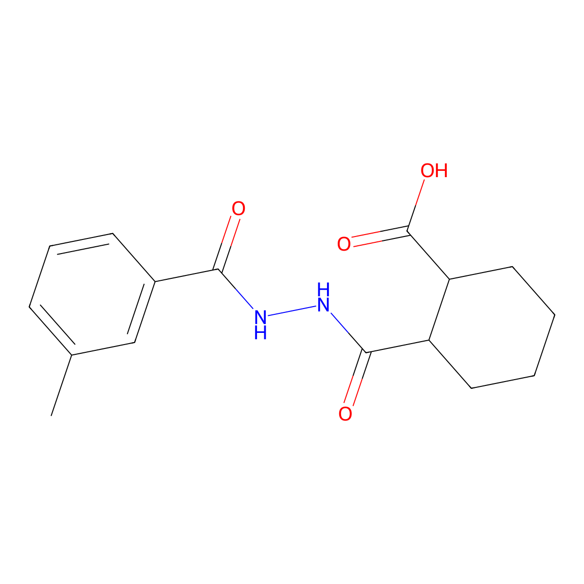 2-{[2-(3-Methylbenzoyl)hydrazino]carbonyl}cyclohexanecarboxylic acid molecular structure, CAS 581781-87-5