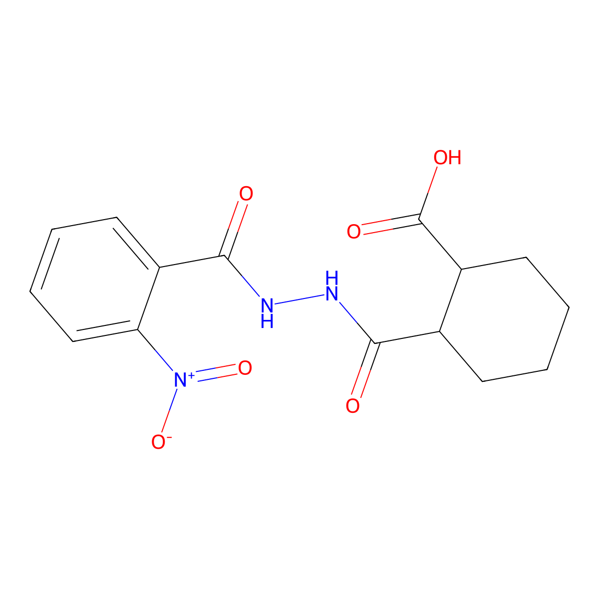 2-{[2-(2-Nitrobenzoyl)hydrazino]carbonyl}cyclohexanecarboxylic acid molecular structure, CAS 581781-88-6