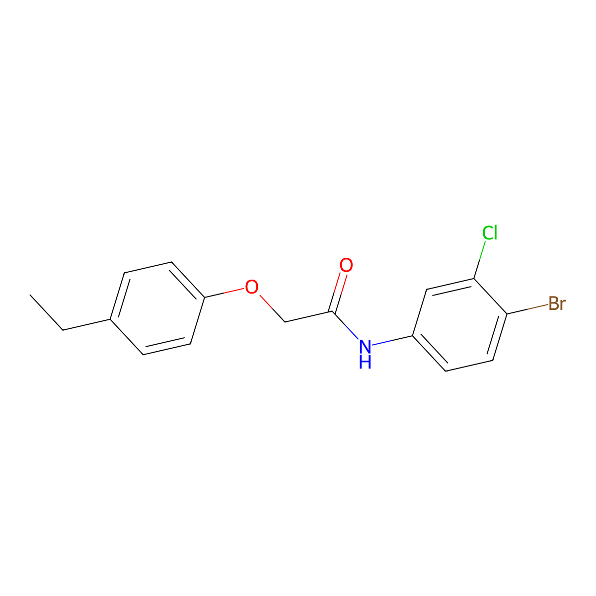 N-(4-bromo-3-chlorophenyl)-2-(4-ethylphenoxy)acetamide molecular structure, CAS 581781-93-3