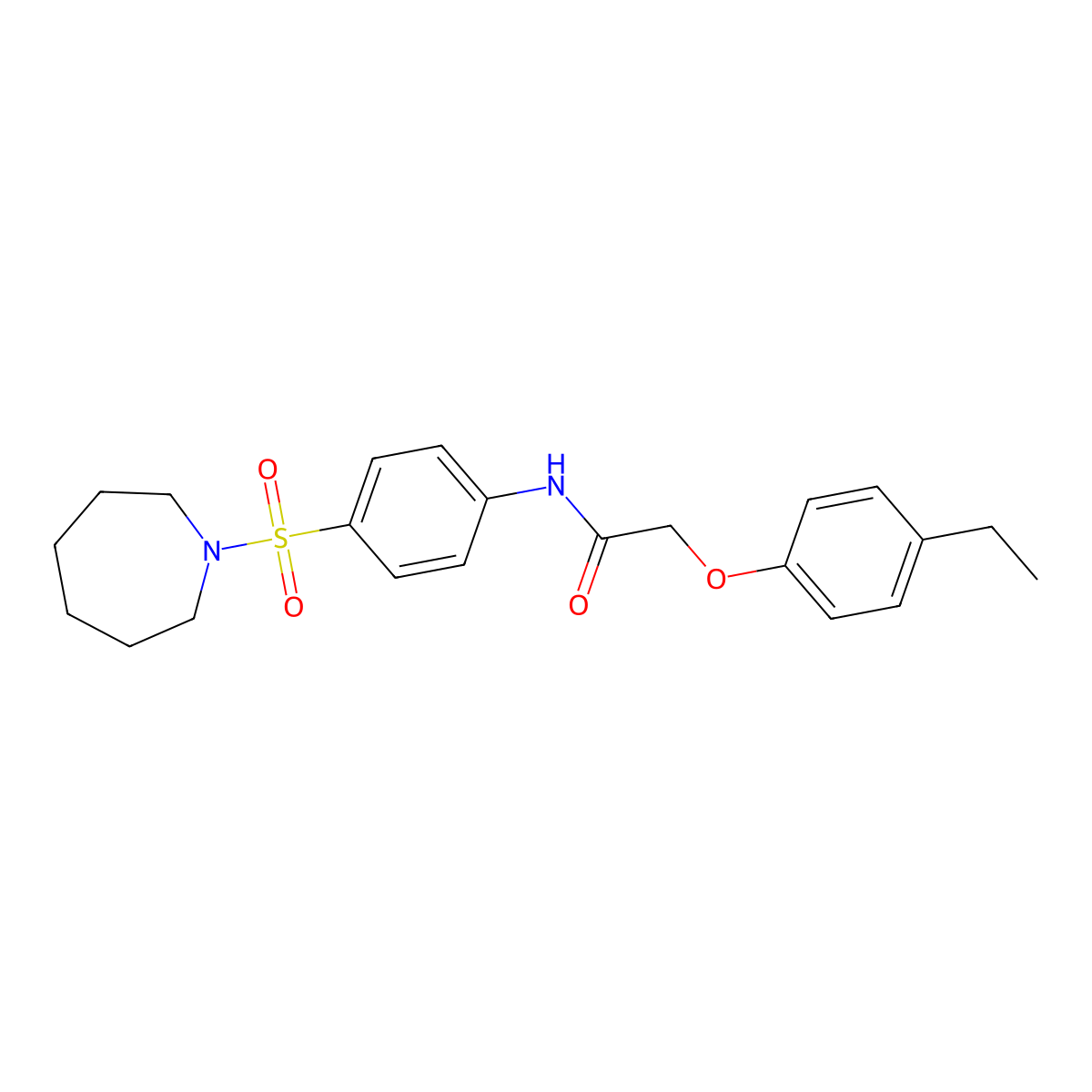 N-[4-(1-azepanylsulfonyl)phenyl]-2-(4-ethylphenoxy)acetamide molecular structure, CAS 581781-94-4
