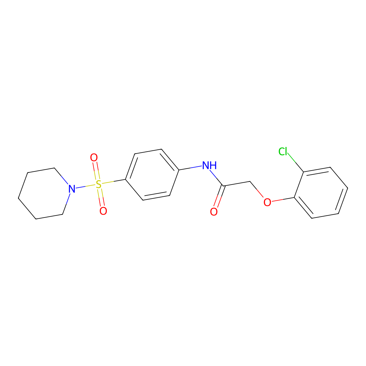 2-(2-chlorophenoxy)-N-[4-(1-piperidinylsulfonyl)phenyl]acetamide molecular structure, CAS 581781-97-7