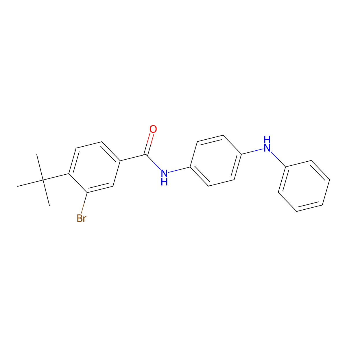N-(4-anilinophenyl)-3-bromo-4-tert-butylbenzamide molecular structure, CAS 581782-04-9