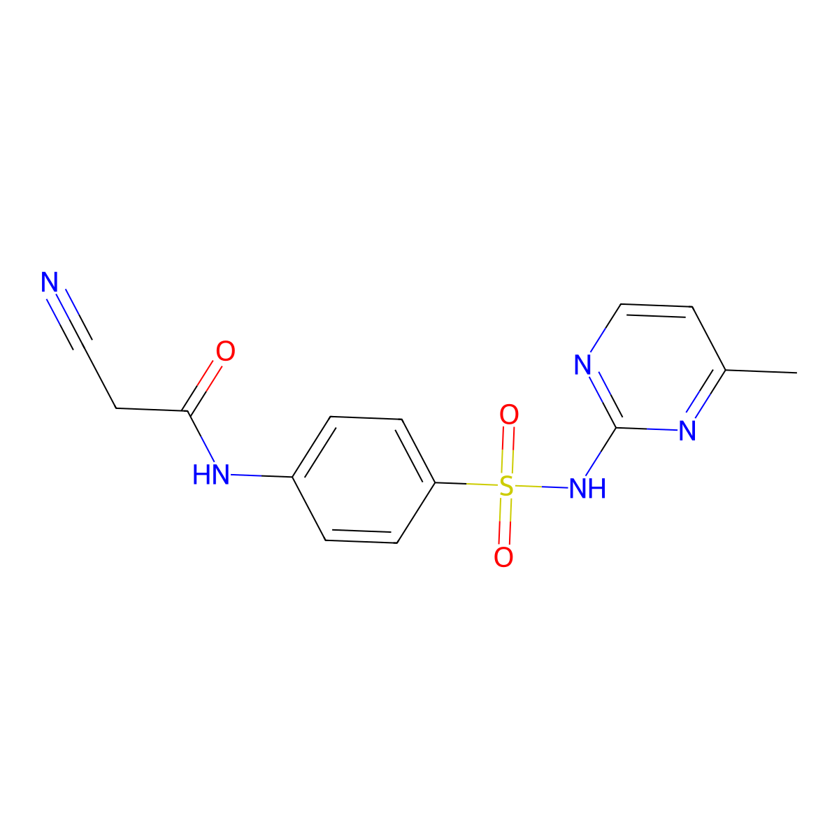 2-cyano-N-{4-[(4-methylpyrimidin-2-yl)sulfamoyl]phenyl}acetamide molecular structure, CAS 581782-17-4