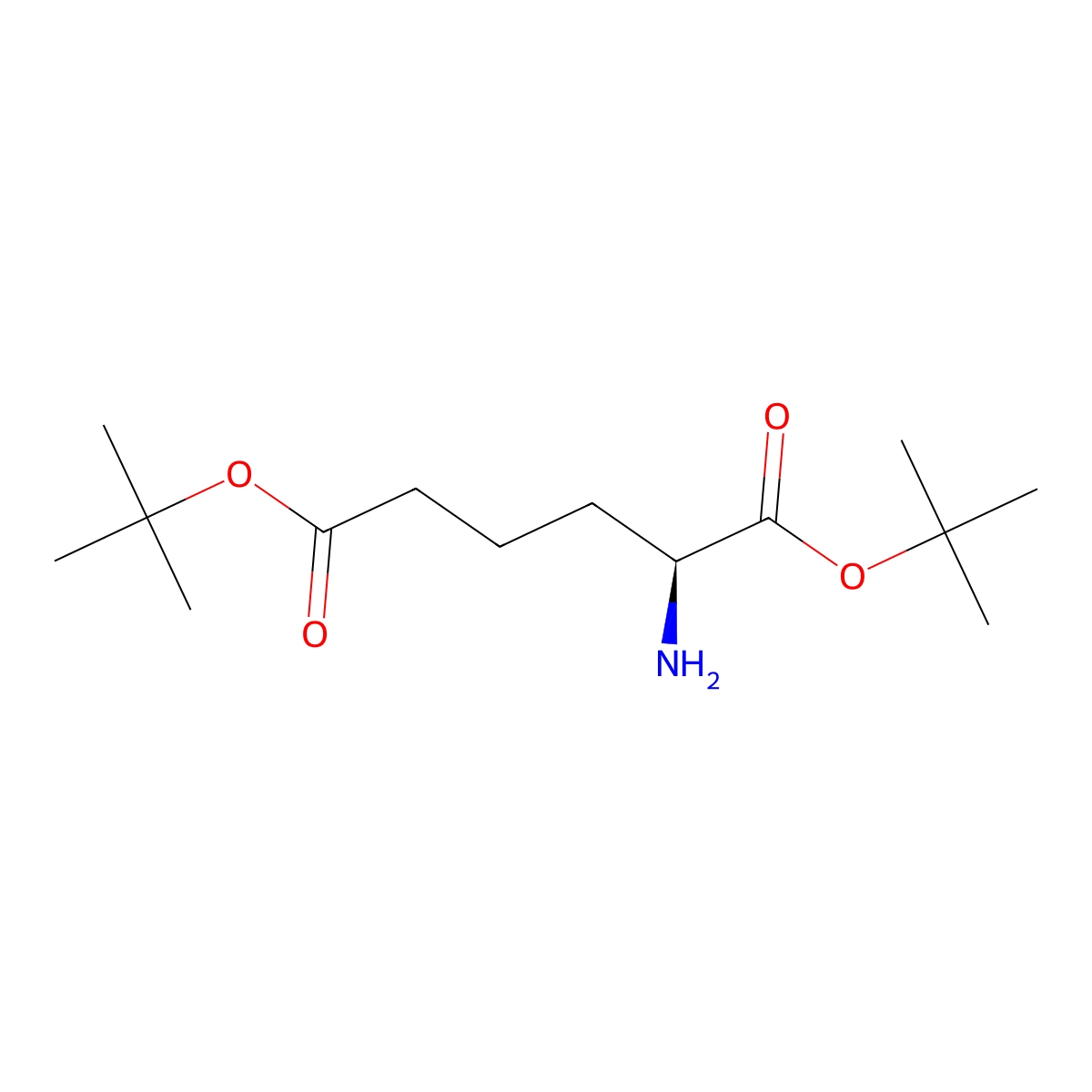 Di-tert-butyl (S)-2-aminohexanedioate molecular structure, CAS 581785-29-7