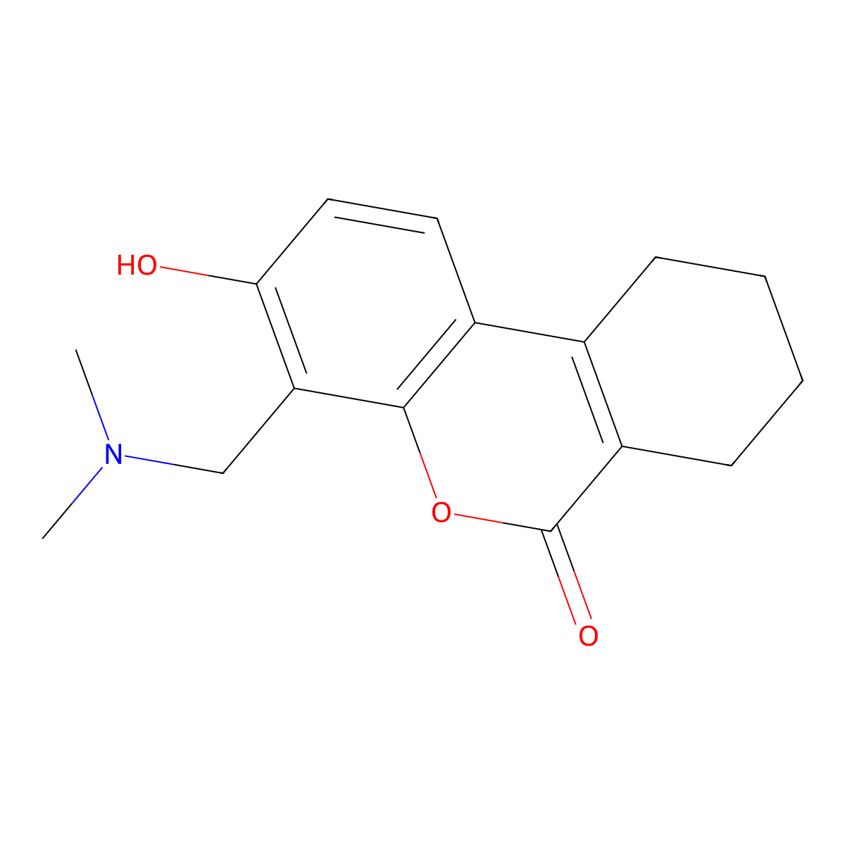 4-[(dimethylamino)methyl]-3-hydroxy-7,8,9,10-tetrahydro-6H-benzo[c]chromen-6-one molecular structure, CAS 581785-42-4