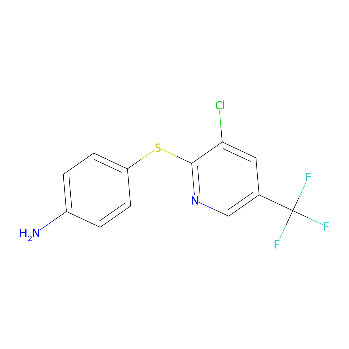 4-((3-Chloro-5-(trifluoromethyl)pyridin-2-yl)thio)aniline molecular structure, CAS 581792-83-8