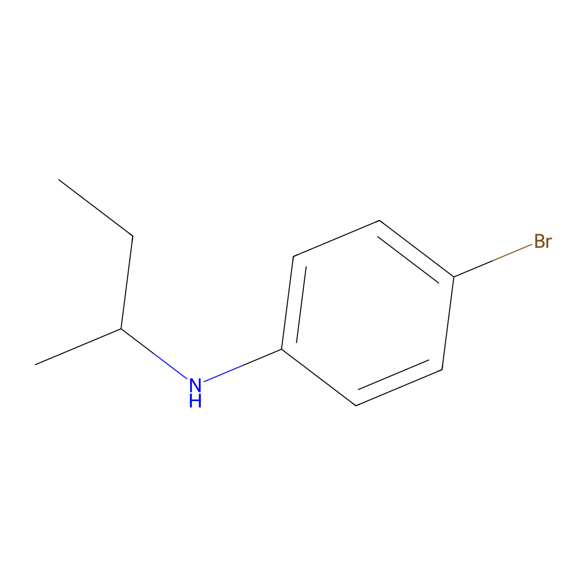 4-bromo-N-(butan-2-yl)aniline molecular structure, CAS 581798-37-0