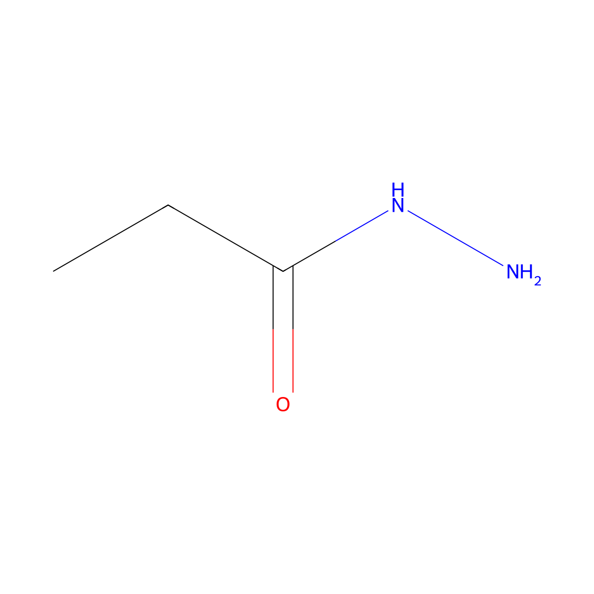 Propionylhydrazine molecular structure, CAS 5818-15-5