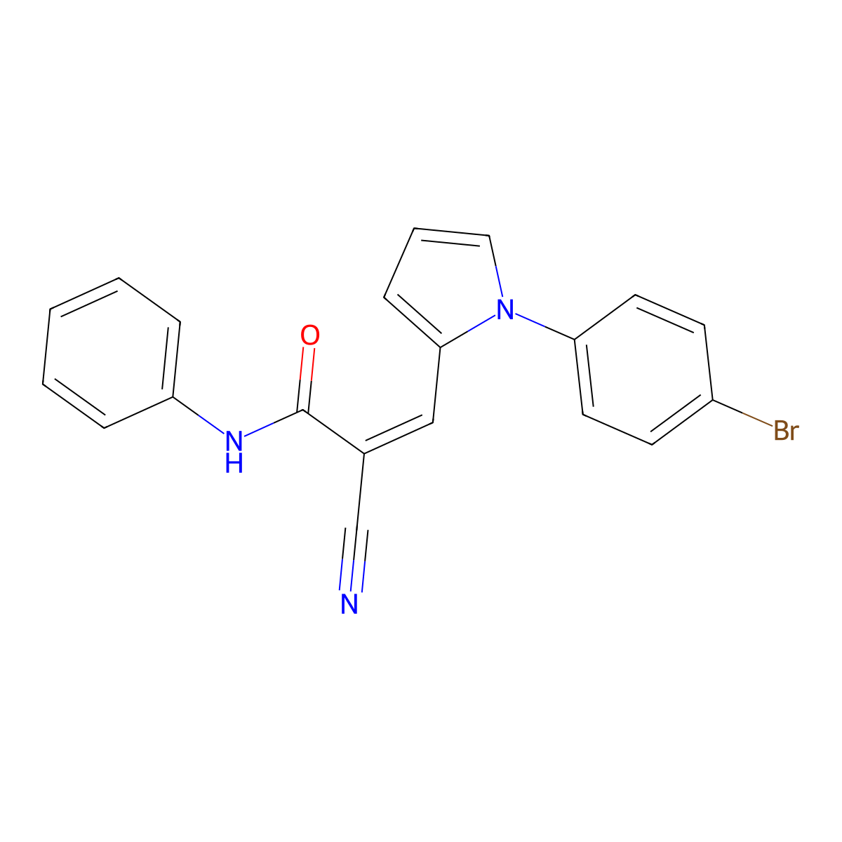3-[1-(4-Bromophenyl)-1H-pyrrol-2-yl]-2-cyano-N-phenylprop-2-enamide molecular structure, CAS 5818-63-3