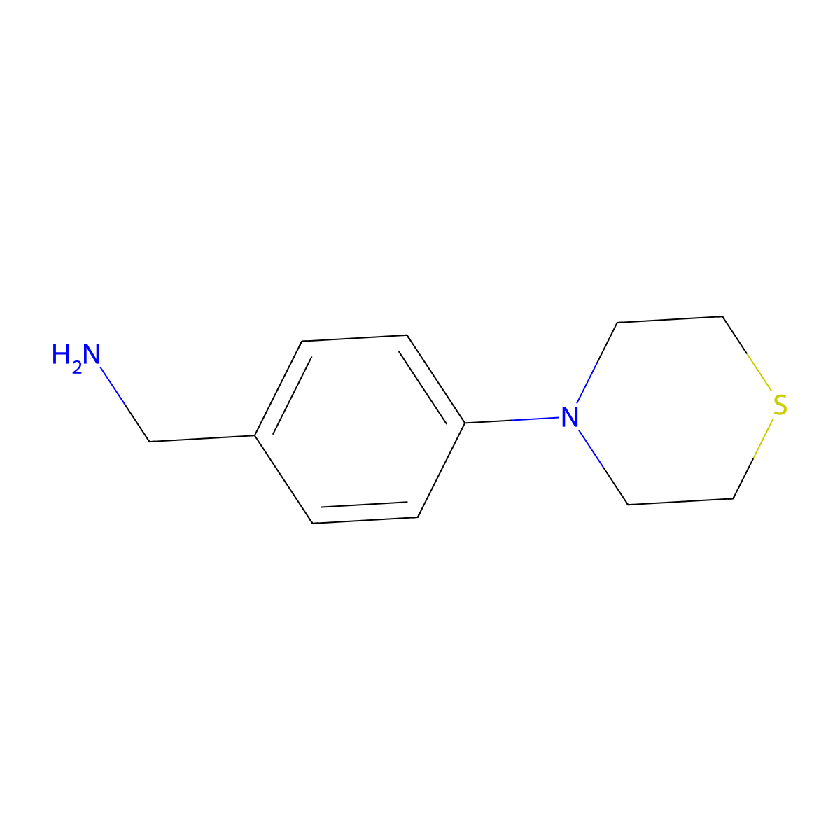 [4-(Thiomorpholin-4-yl)phenyl]methanamine molecular structure, CAS 581812-68-2