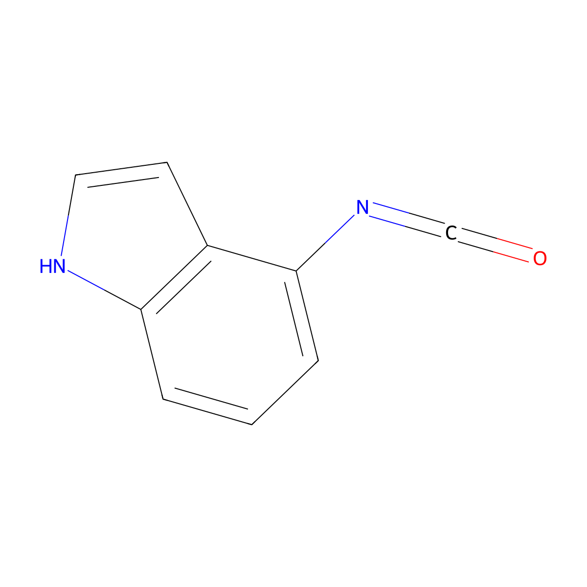 4-isocyanato-1H-indole molecular structure, CAS 581812-74-0