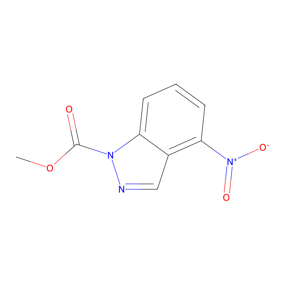 methyl 4-nitro-1H-indazole-1-carboxylate molecular structure, CAS 581812-75-1