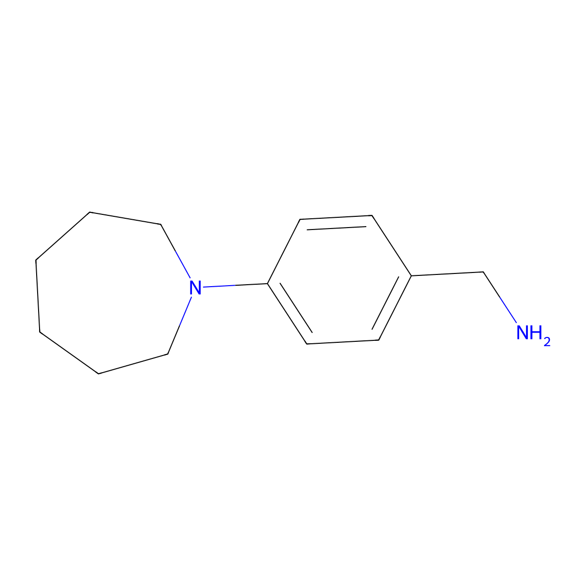 4-Azepan-1-YL-benzylamine molecular structure, CAS 581812-79-5