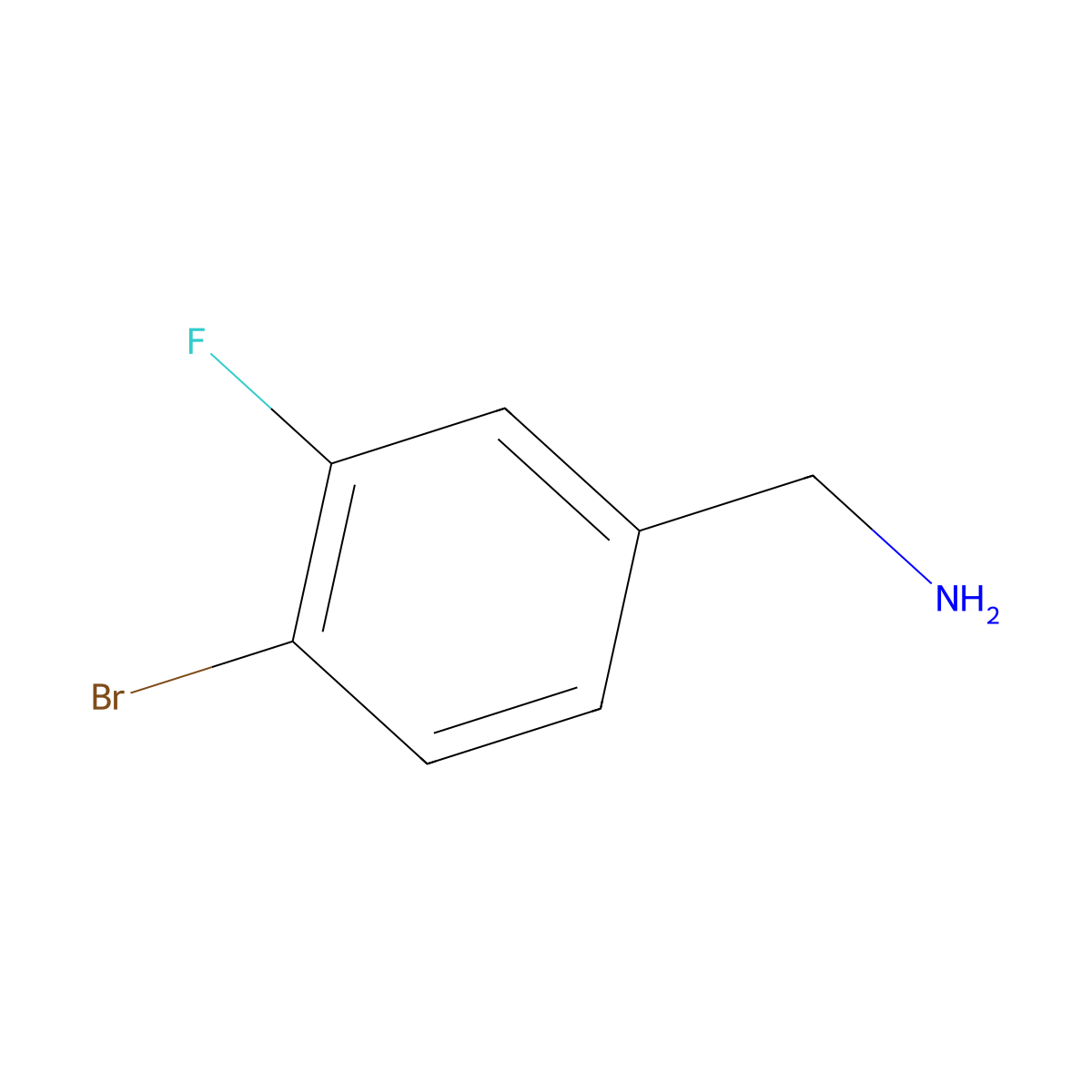 (4-Bromo-3-fluorophenyl)methanamine molecular structure, CAS 581812-99-9