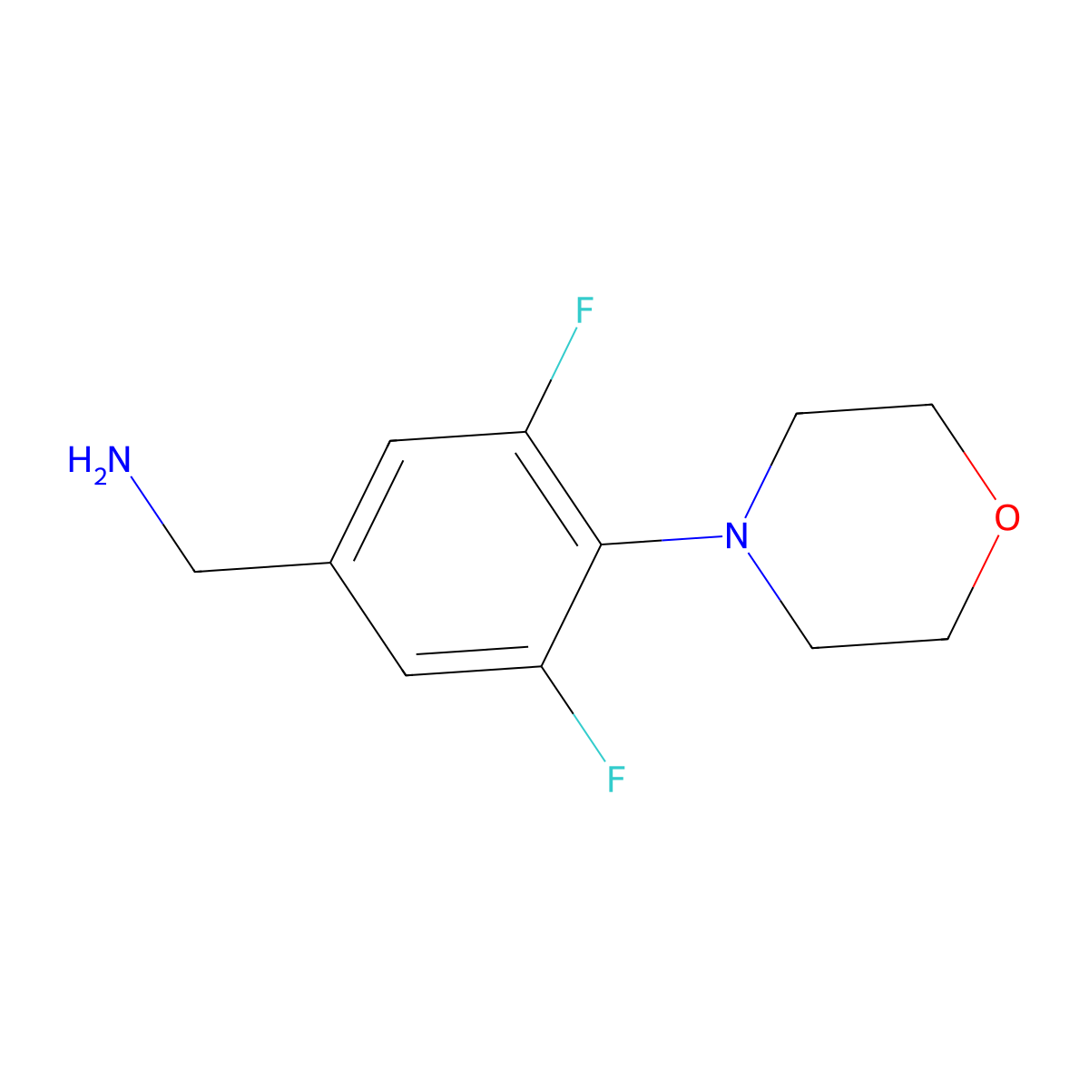 (3,5-Difluoro-4-(morpholin-4-yl)phenyl)methanamine molecular structure, CAS 581813-07-2